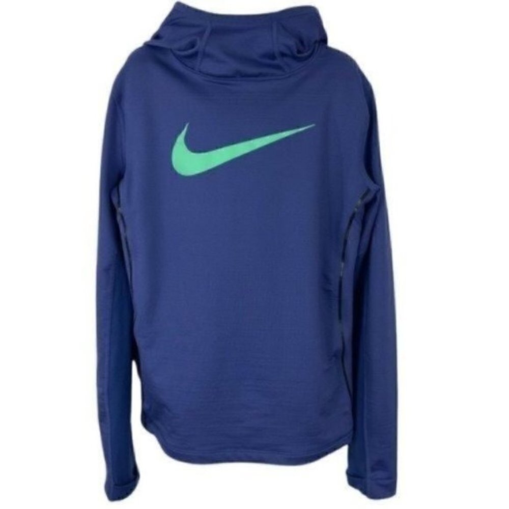 NIKE Pro Hyperwarm Purple mint green swoosh Long Sleeve Hoodie Girls Size large